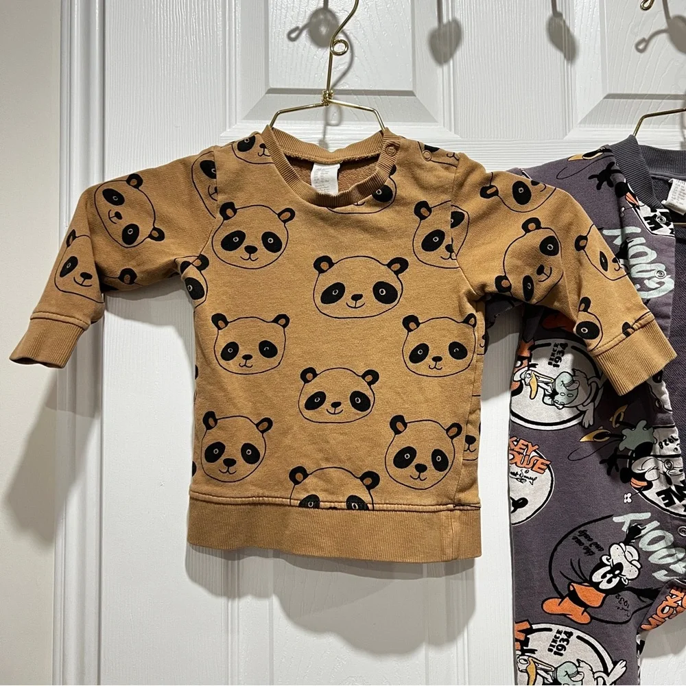 H&M x Disney Toddler Bodysuit & Panda Print Sweatshirt Top Size 18 Months - Picture 5 of 7